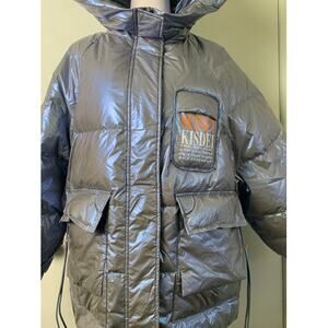 Women's Survival Metallic Down Jacket Puffer Starry Sky Gray Size S